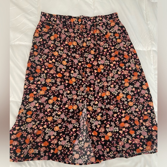 LOFT FLORAL MIDI SKIRT SIZE XL - Picture 2 of 9